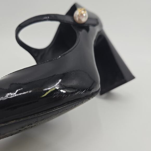 kate spade new york 8 Maren Pearl Patent Leather Mary Jane Pump Strap Almond - Picture 9 of 16